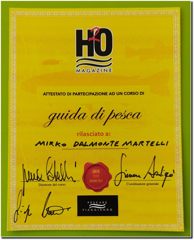 Mirko Dalmonte Martelli - diploma di guida di pesca a mosca 2021 