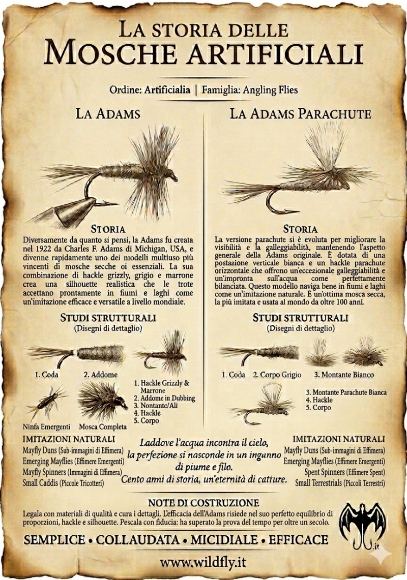 Le Mosche pi&ugrave; usate per la pesca in caccia LA ADAMS
