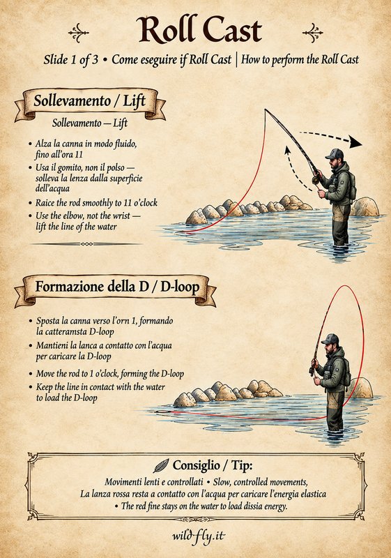 Roll Cast Guide - Guida al lancio roll cast - Roller